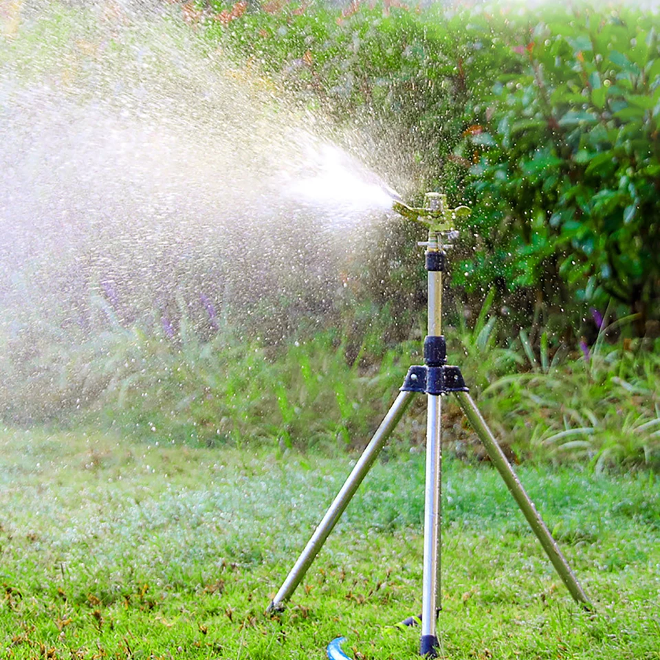 Irrigatore A Impatto Su Treppiede Con Testa In Ottone – Per Giardino E Prato – Copertura 360°