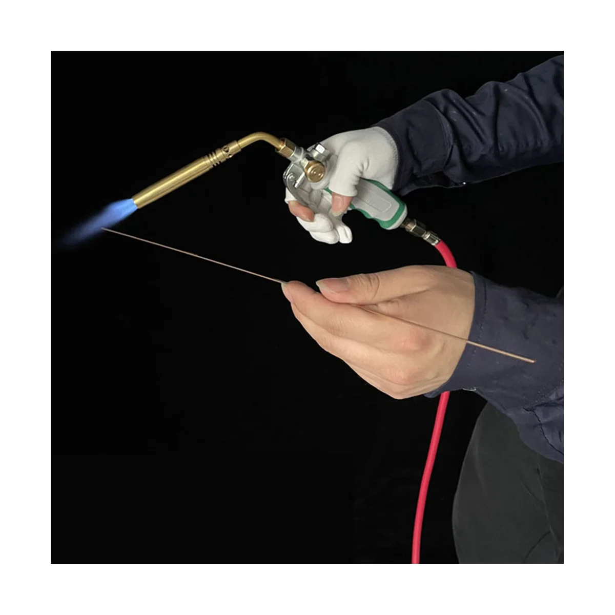 Professional Dual Switch Torch Brazing Torch of Propane Gas 1.6M Hose Ignition Gas Flame Soldering Tool for BBQ Heating 6