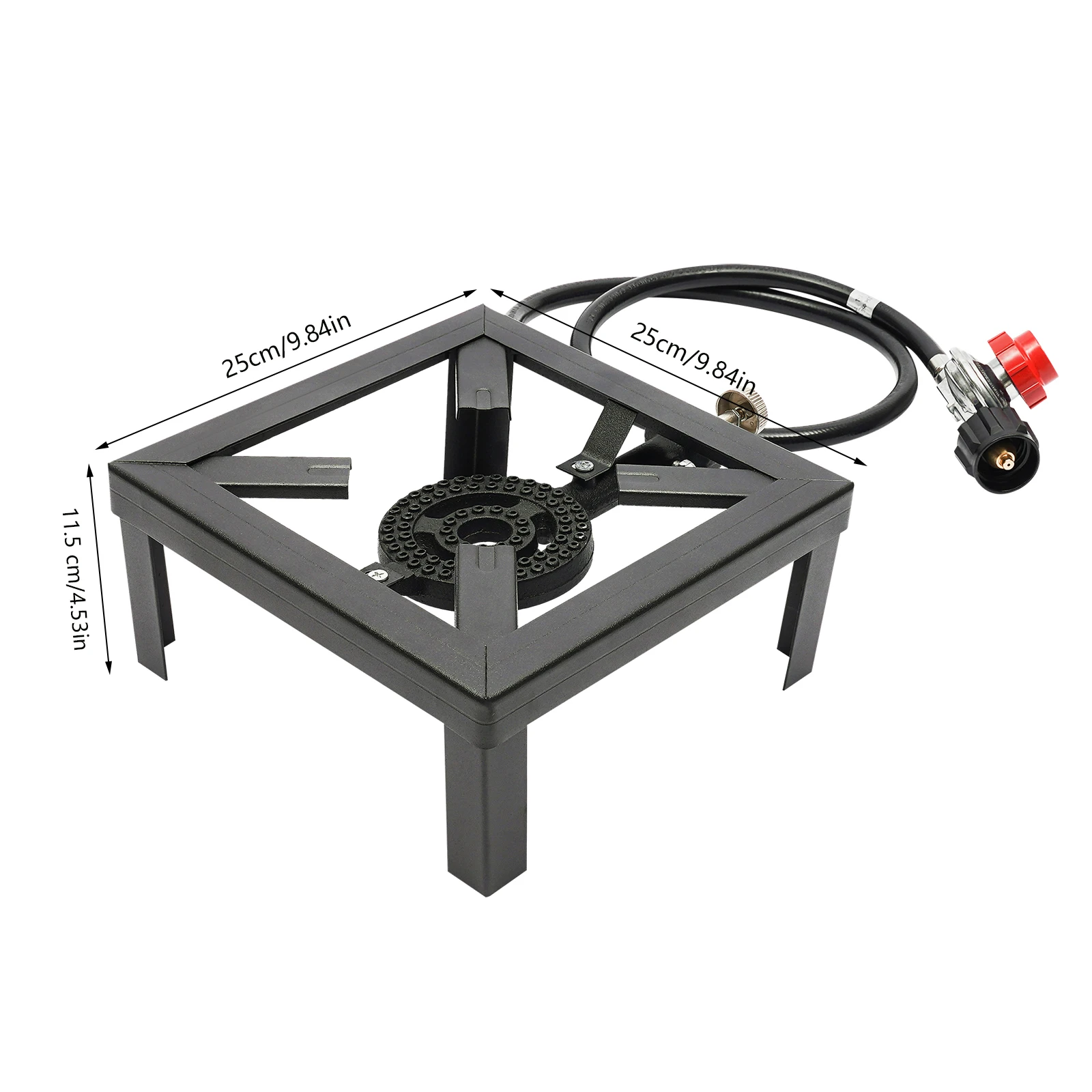 8000W Portable Single Burner Outdoor Gas Stove Propane Cooker with Adjustable 0-20Psi Regulator Hose for Patio Camping BBQ 2