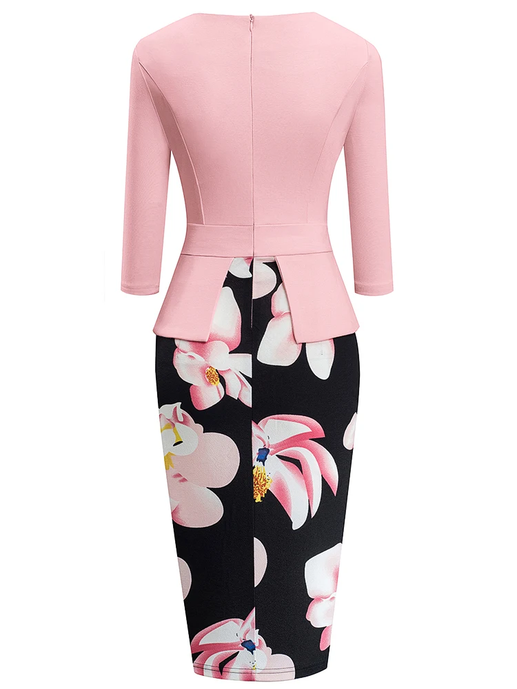 Nice-forever Autumn Print Floral Patchwork Button Casual Dress Business Three Quarter Zip Back Bodycon Summer Office Dress b288 - AliExpress 200000345 Nice-forever Autumn Print Floral Patchwork Button Casual Dress Business Three Quarter Zip Back Bodycon Summer Office Dress b288 - AliExpress 200000345