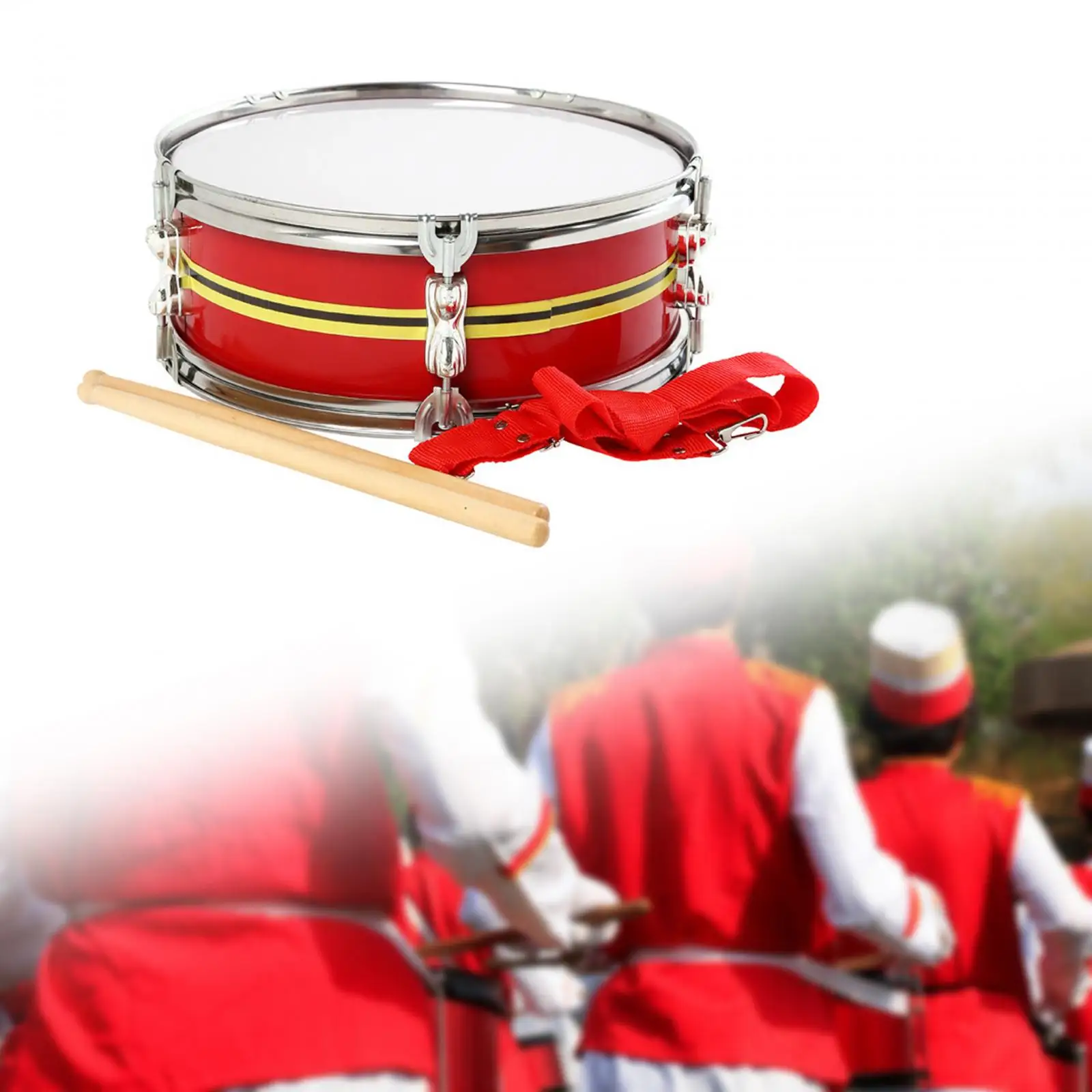 Snare Drum 13" With Shoulder Strap Music Learning Musical Instruments For Beginners Boys Girls Children Kids Teens