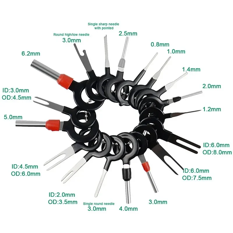 3/18/36/41pcs Car Terminal Removal Tool Wire Plug Connector Extractor Puller Release Pin Extractor Kit for Car Plug Repair Tool