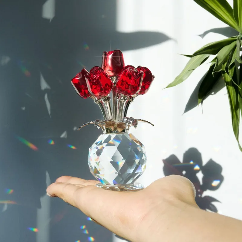 Eternal Rose Dekoratives Geschenk – Simuliertes farbiges Kristallrosen-Bündel, geeignet zum Valentinstag, Muttertag und Jubiläum