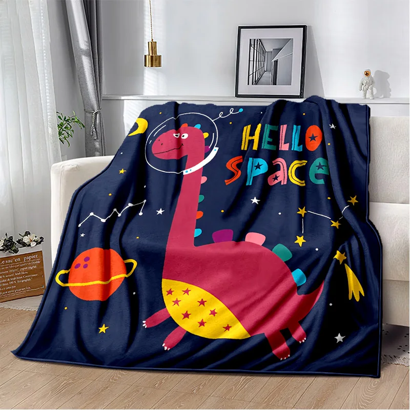

Cartoon Dinosaur Space Cute Dino Children Soft Plush Blanket,Flannel Blanket Throw Blanket for Living Room Bedroom Bed Sofa Kids