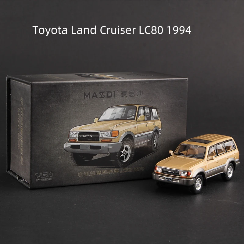 Massdi 1:64 도요타 랜드 크루저 LC80 LC300 자동차 모델 합금 SUV 오프로드 소형 다이캐스트 차량 장난감 컬렉션