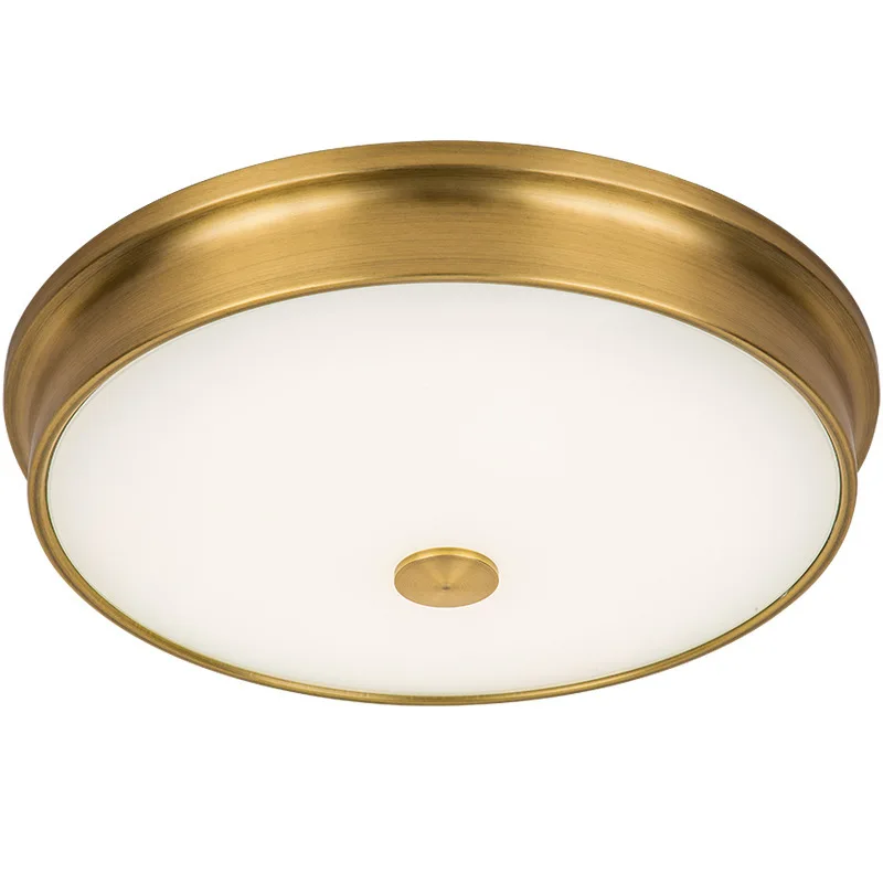 Plafonnier LED Rond et Simple de Style Américain, Lumière Dorée et Chaude, Luminaire Moderne Idéal pour un Salon, une Chambre à Coucher ou un Allée