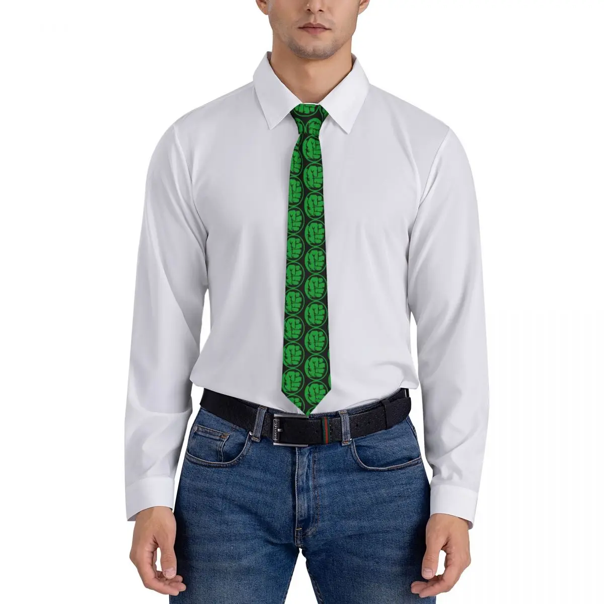 Superhero Neck Ties Men Hulk Sympol Silk Tie for Father's Day