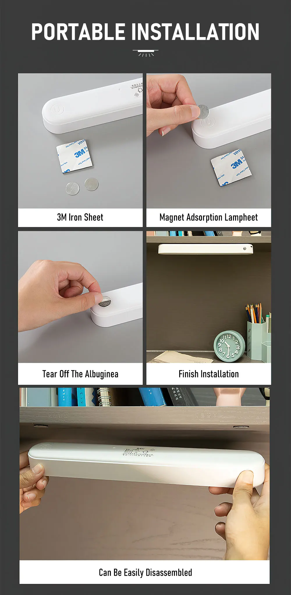 LED Motion Sensor Night Light with Remote Control Table Lamp USB Charging Eye-Care Adjustable Brightness Desk Light Night Lights