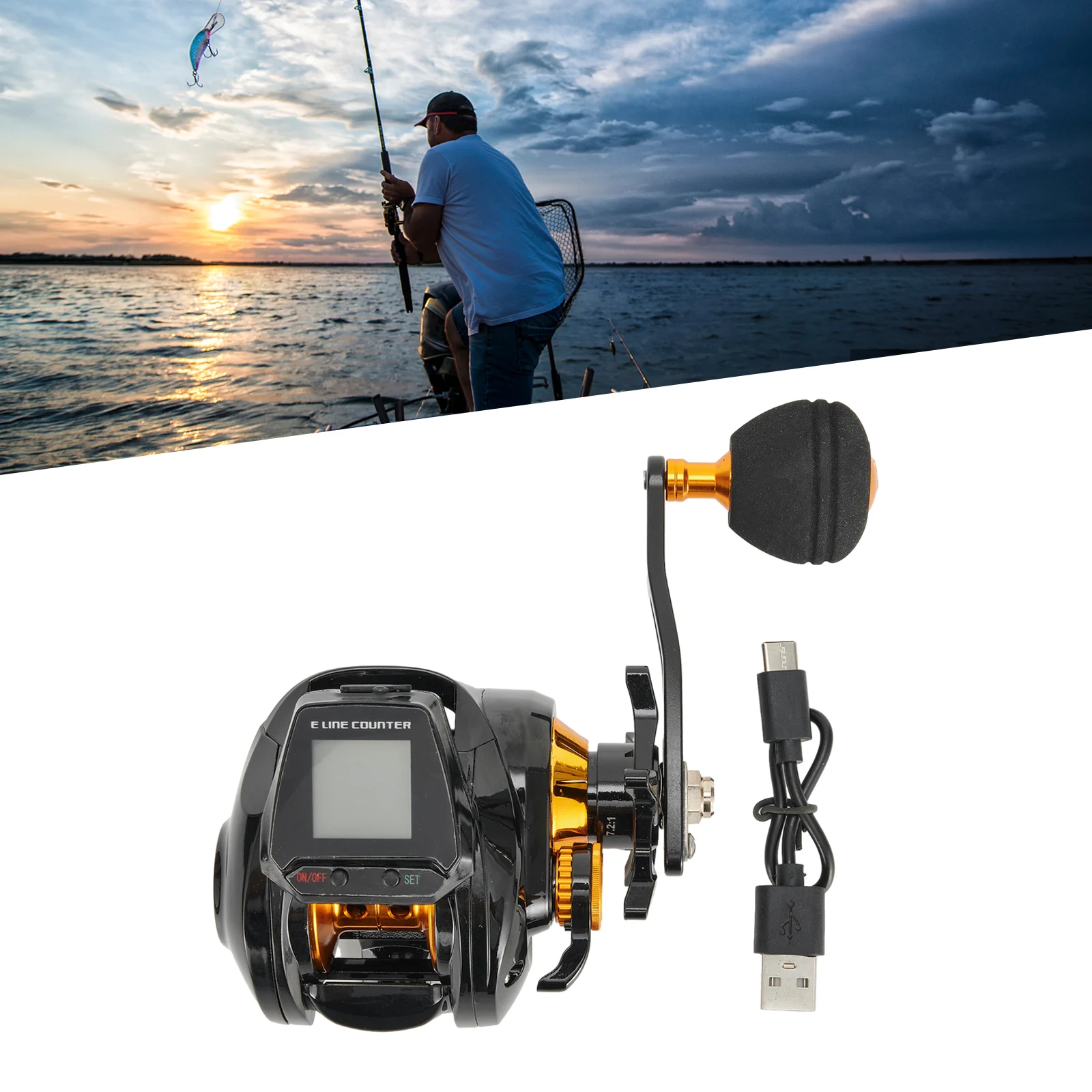 

6.3:1 Digital Fishing Baitcasting Reel With Accurate Line Counter Large Display Bite Alarm Counting Flash Gear Fish Reels Tackle