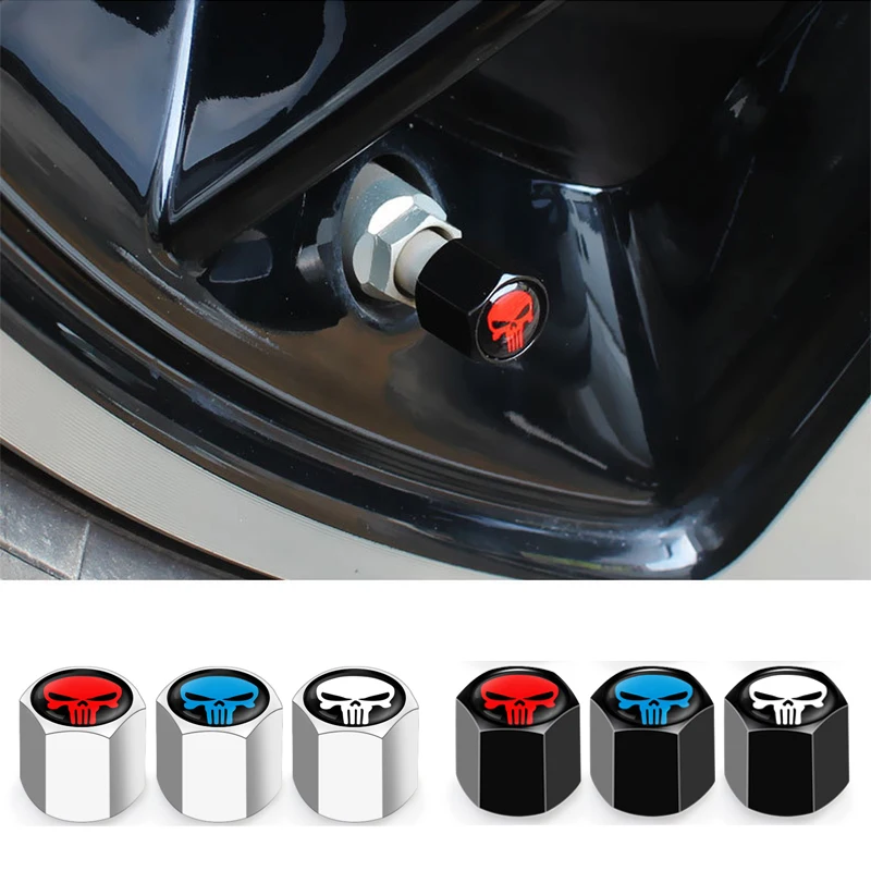 

4Pcs Tire Valve Stem Caps Metal Air Valve Cap,Wheel Stem Caps Compatible Decoration Accessories for Cars, Trucks, Bike, Bicycles