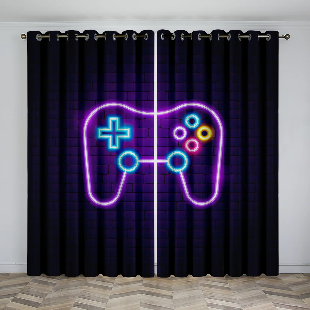 

Gamepad Printed Curtains, Curtains Are Suitable For Bedroom, Office, Living Room, Study Room, Gaming Room Decorative Curtains