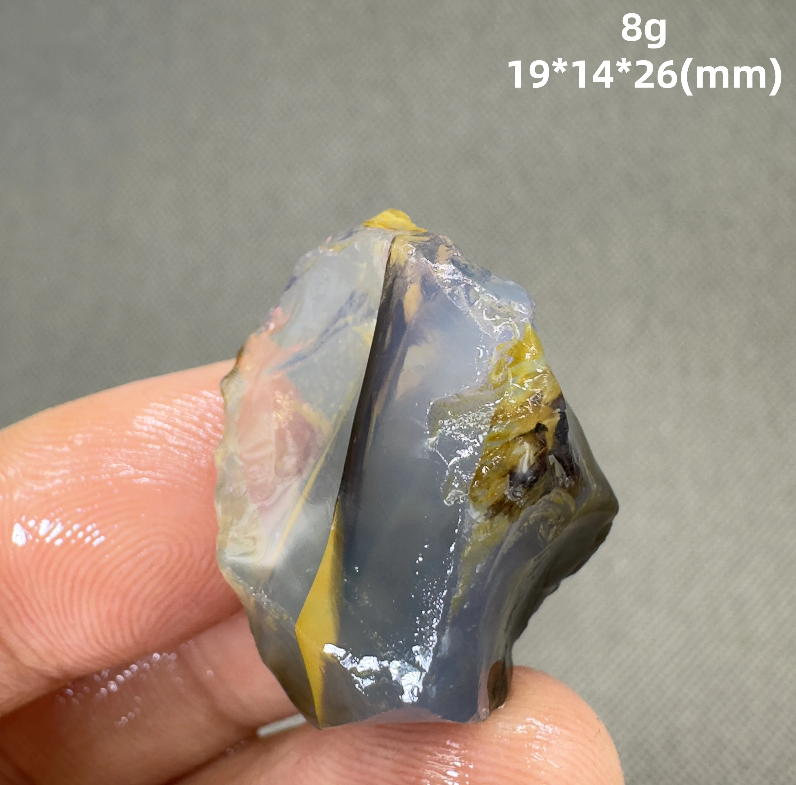 Natural rare color Ethiopia water Opal gem mineral specimen + healing quartz crystals and stones rock gemstone 5