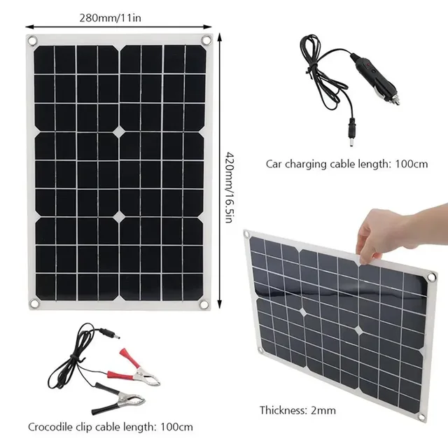 2400W Solar Kit Panel 18V USB Charger Port with Solar Charge Controller Solar Battery Charger For Outdoor Camping Car RV System 4