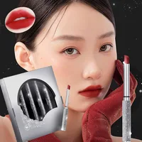 Hot Lipsticks Set Gift Box Matte Longlasting Waterproof Velvet Lip Gloss Nude Non-stick Cup Red Velvet Lip Tint Cosmetics Makeup 1