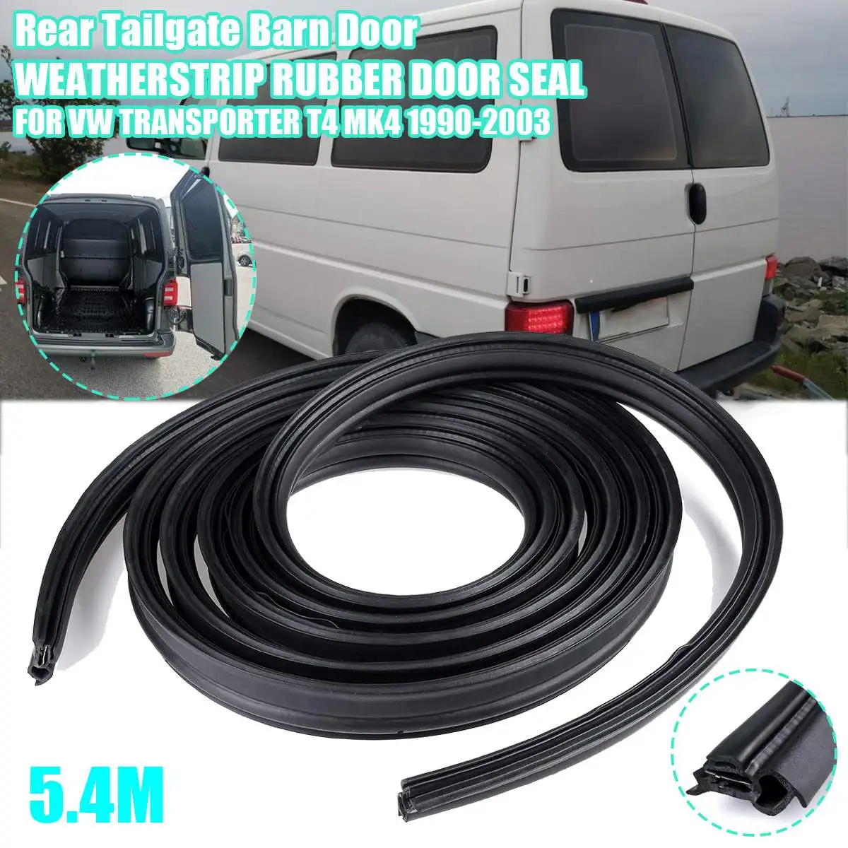 Zijschuifdeur Diafragma Weerstrip Rubber Seal Vervanging Voor Transporter T4 (Panel Van) (1990-2003) 7D0843791F