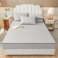 Six Sided All Inclusive Waterproof Mattress Cover With Zipper Urine-proof Bed Cover Solid Color Mattress Protector Pad Bedspread 1