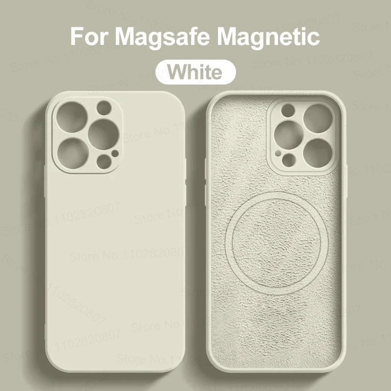 thumbnail image 1 of Original Liquid Silicone Magnetic Case For iPhone 11 13 12 14 15 Pro Max Plus For Magsafe Case Wireless Charge Cover Accessories, 1 of 5