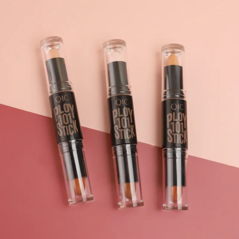 Face Highlighter Double-end Stick Oil-control Concealer Pencil Long Lasting Makeup