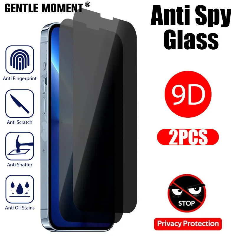 GENTLE MOMENT Privacy Protective Glass for iPhone 12 11 14 Max Anti Spy