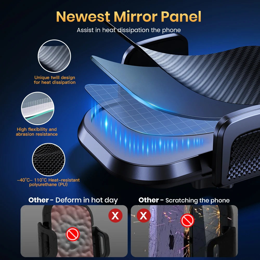 Car Phone Holder Mount Adjustable Cradle 360° Rotation for Car Dashboard/Windscr