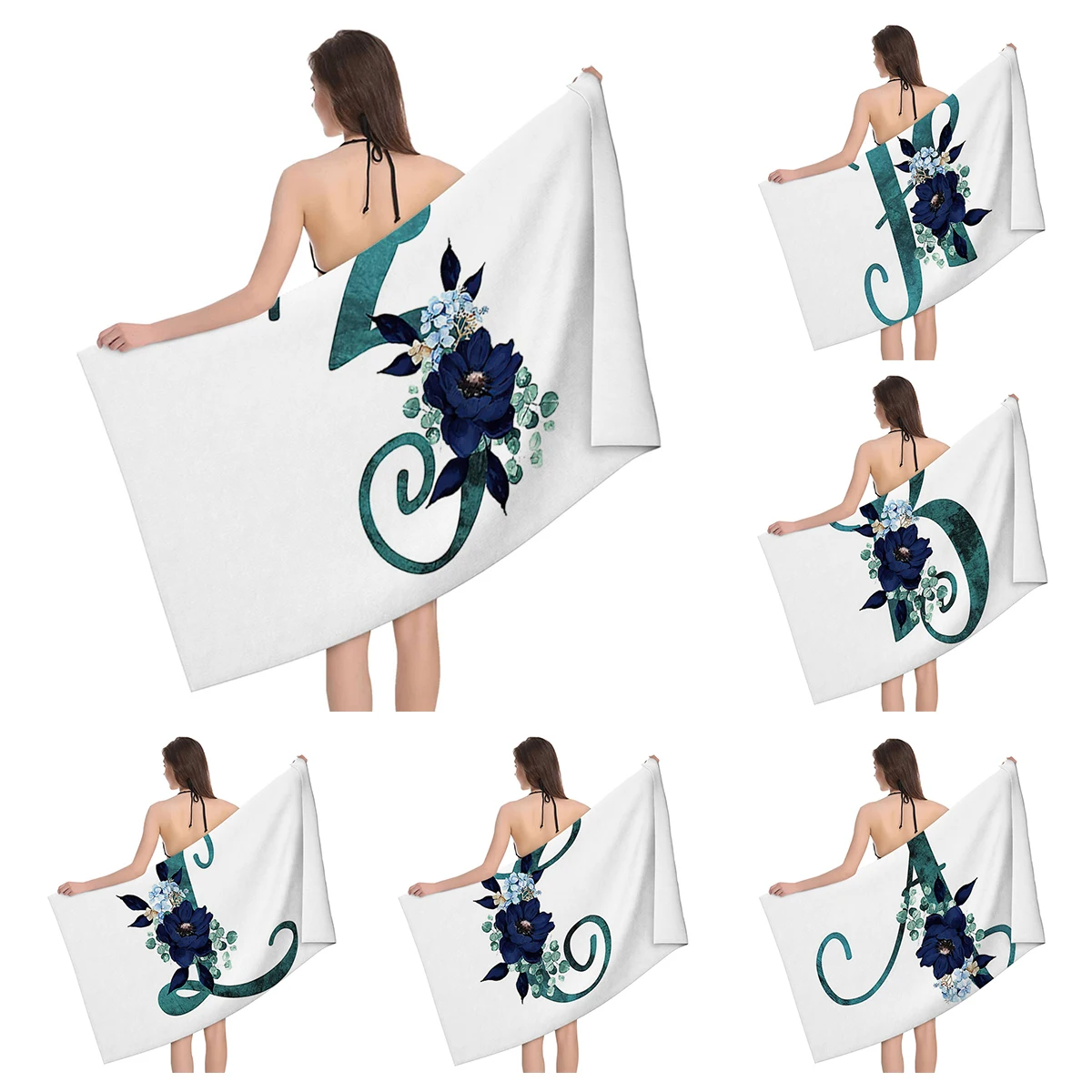 Home bath towels for the body towels bathroom letters and flower quick drying microfiber beach towel man and women large sports