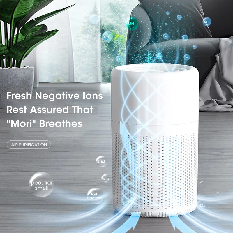 Compact HEPA Air Purifier with Negative Ion & Odor Elimination for Quiet Use in Any Space