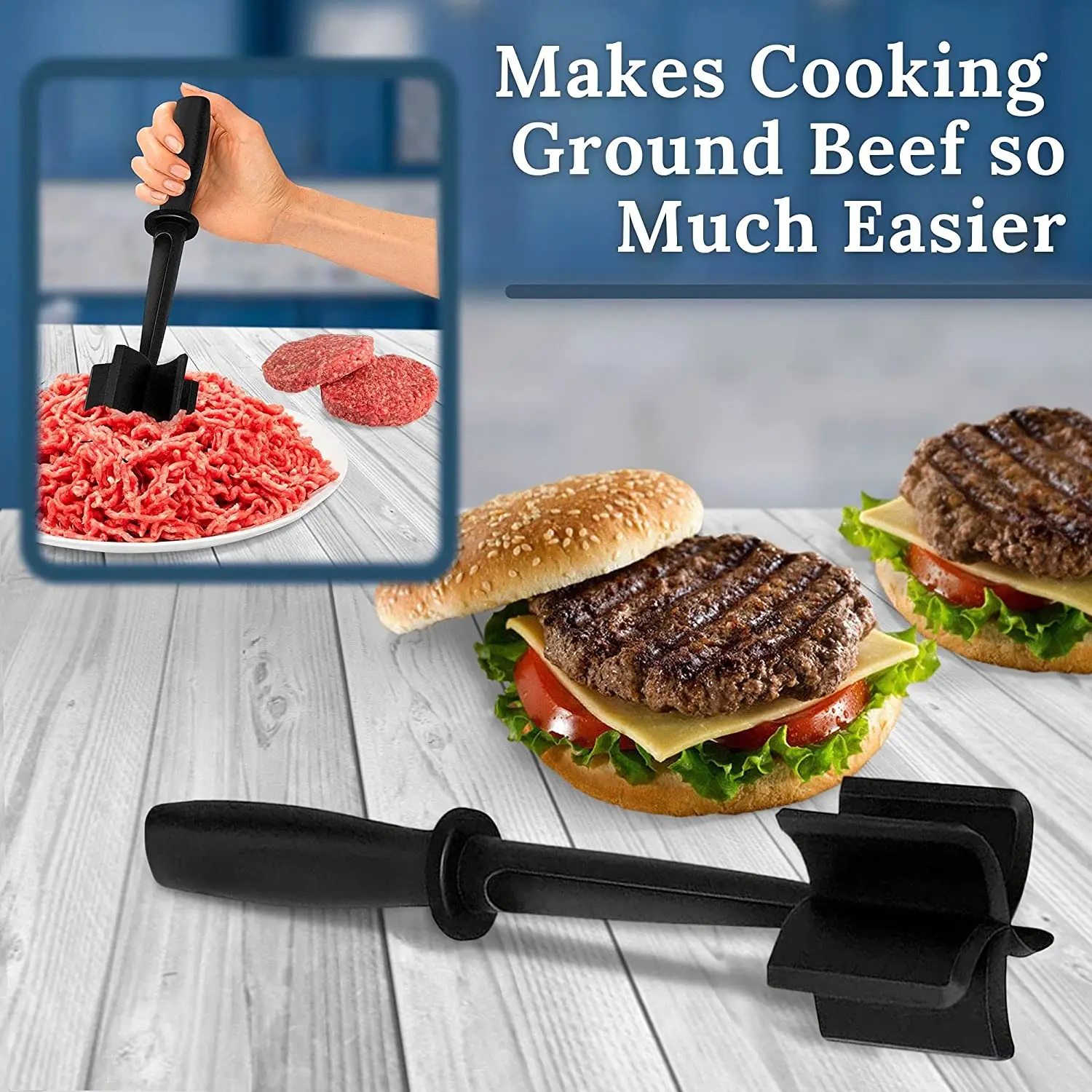 Meat Masher Ground Meat Chopper Ground Meat Grinder Ground Beef Grinder For Hamburger  Meat Ground Beef Turkey Masher Kitchen - AliExpress