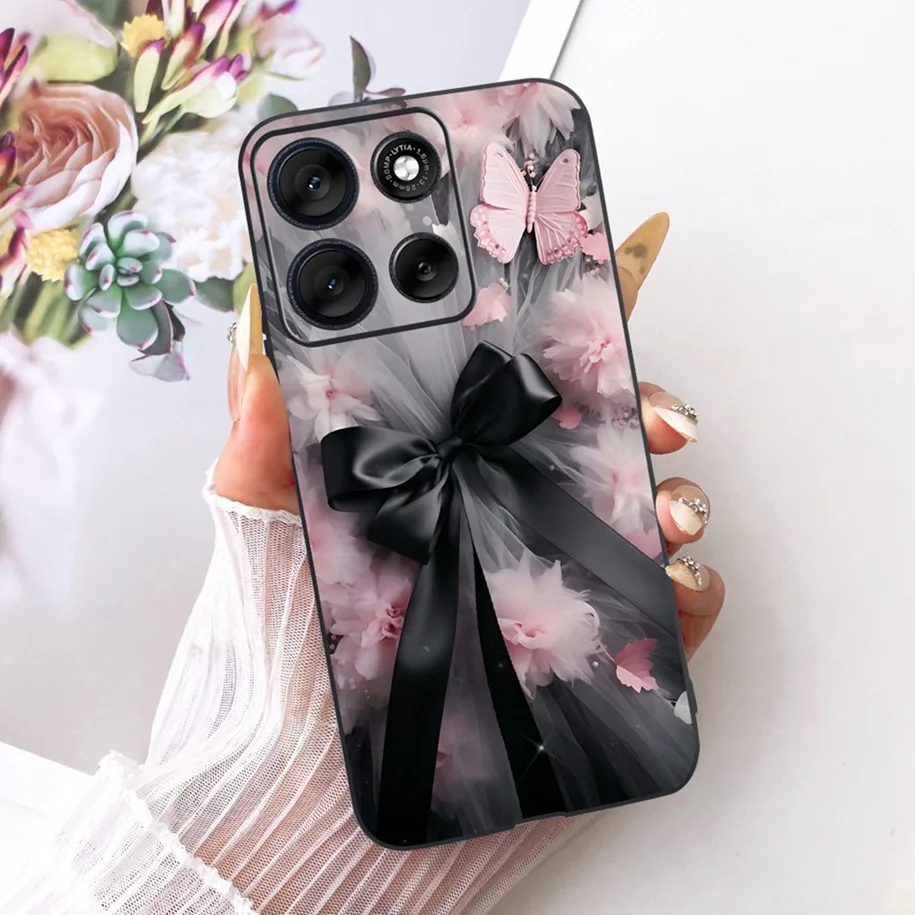 Stylish Bowknot Flower Soft Silicone Phone Case