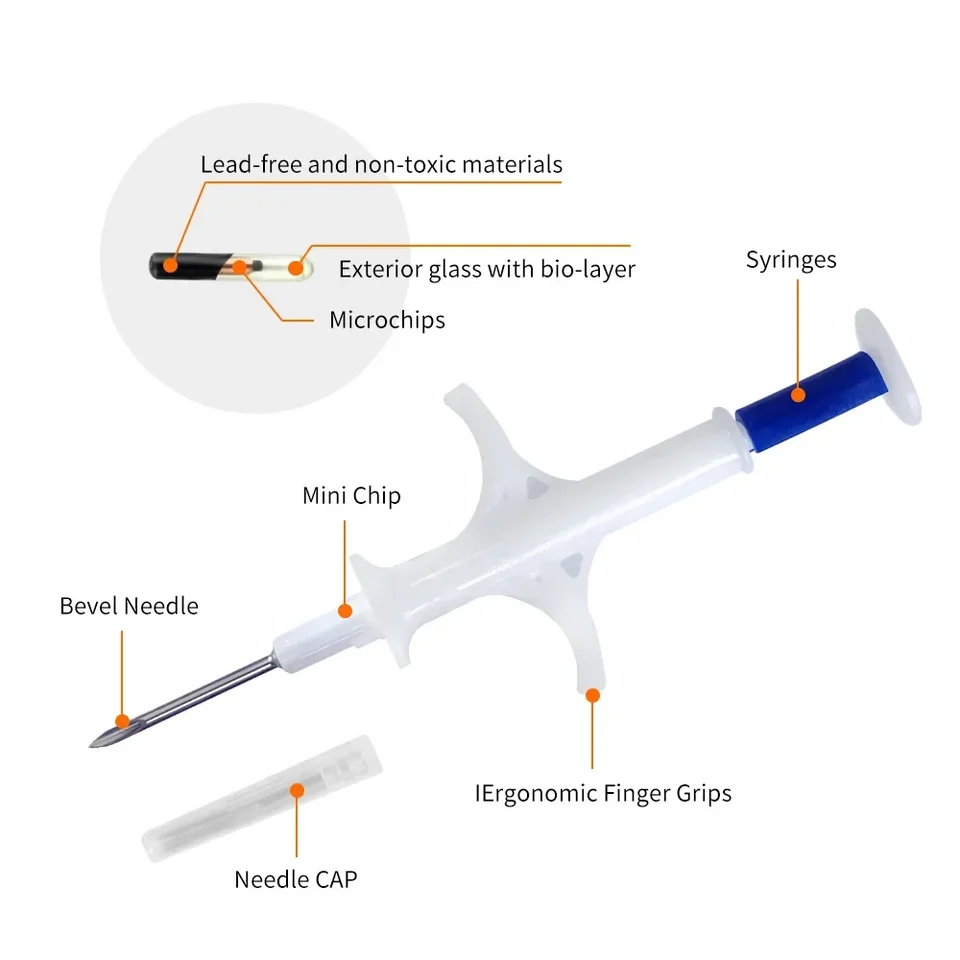 Animal RFID Microchip Syringe for Pets and Livestock