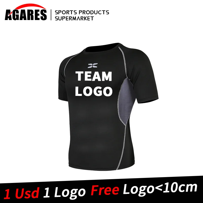 

Мужская быстросохнущая футболка с логотипом на заказ, облегающая стрейчевая футболка с коротким рукавом, спортивная одежда для бега и фитнеса