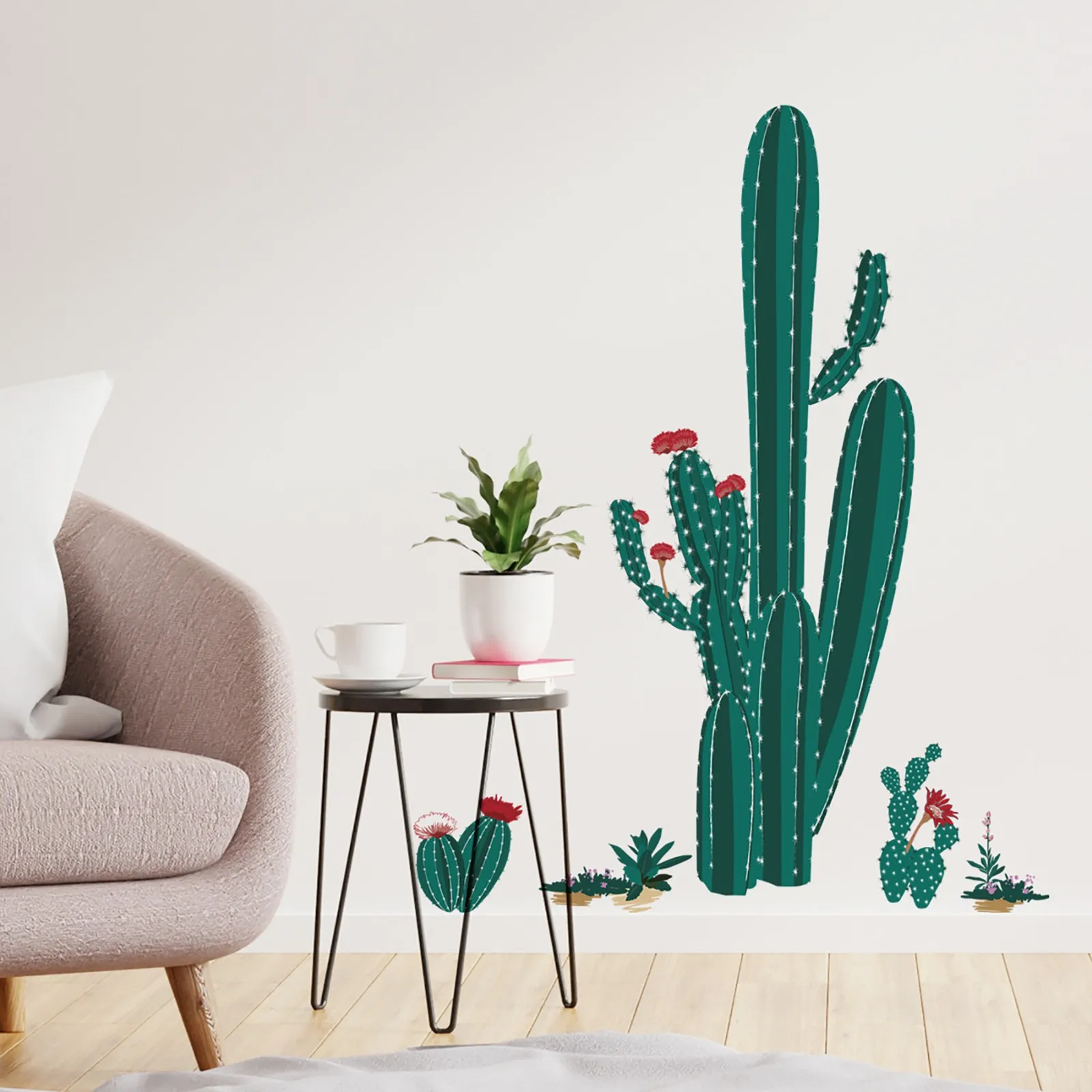 Stickers muraux effet 3D - 3D plantes d'intérieur et cactus