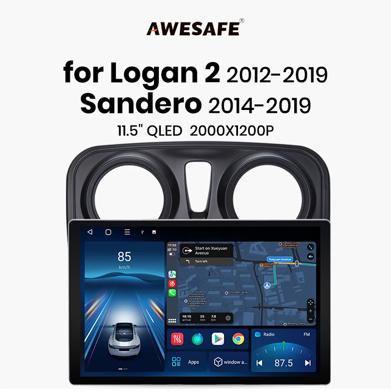 Awesafe X7 Pro 11.5 "2K Wireless Carplay Android Auto Autoradio Per Renault Logan 2 Sandero 2014-2019 Multimedia Autoradio