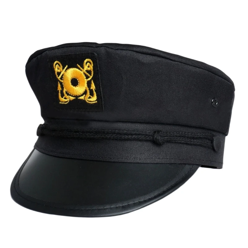 Unisex Navy Marine Hat Captain Costume Men Yacht Captain Hat Skippers H9ED