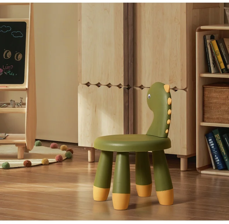 Children's Backrest Chair Home Thickened Non-slip Cartoon Creative Dinosaur Animal Baby Stool Dropshipping