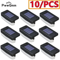 PwwQmm LED Solar Stair Lamp Outdoor Fence Light Garden Lights Pathway Yard Patio Steps Lamps Solar Night Light IP65 Waterproof 1