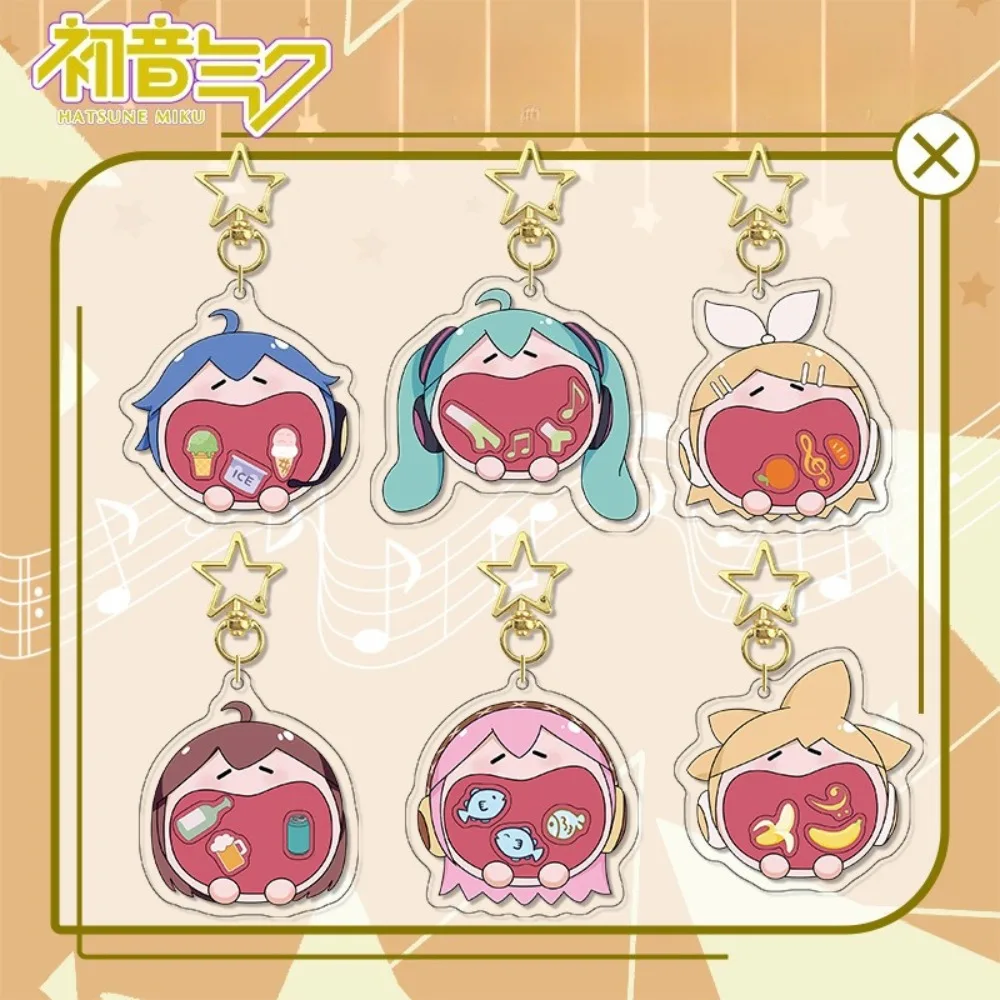 Hatsune Miku secouant porte-clés mignon pendentif acrylique Style Chibi charme pour sac à dos sac clés de voiture cadeau de collection pour les Fans d'anime