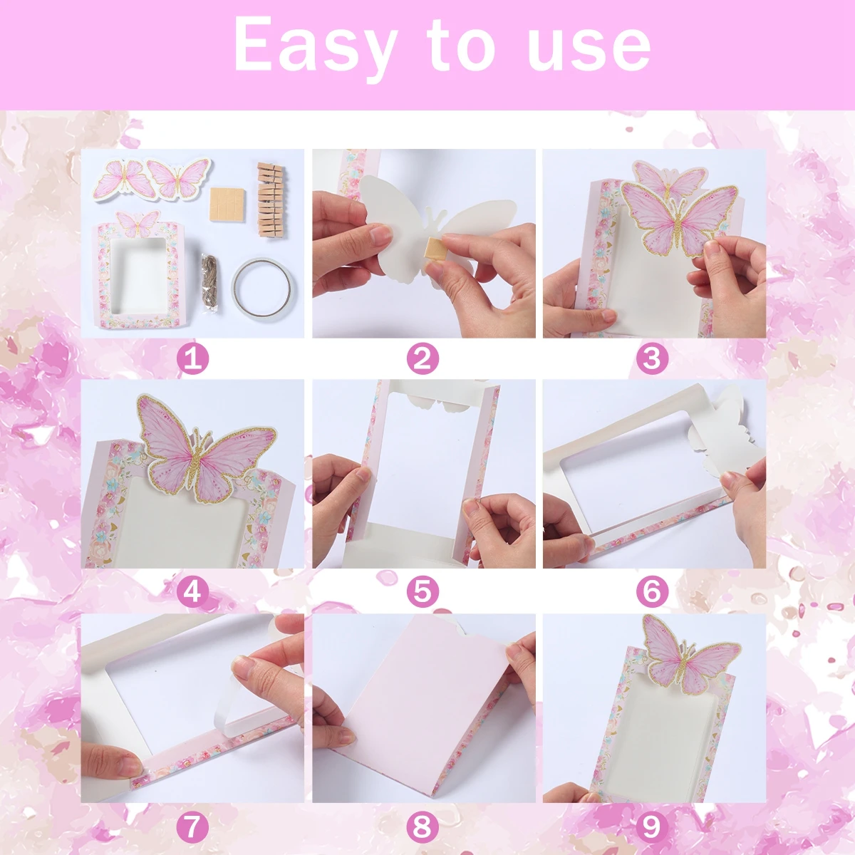 Spring Baby Shower Decor Butterfly 1st Birthday Banner - Pink Glitter \, image size:1200x1200