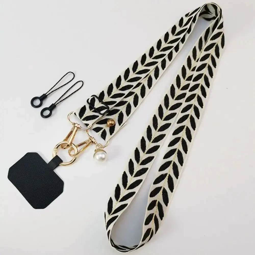 Elegant Adjustable Pearl Charm Mobile Phone Lanyard