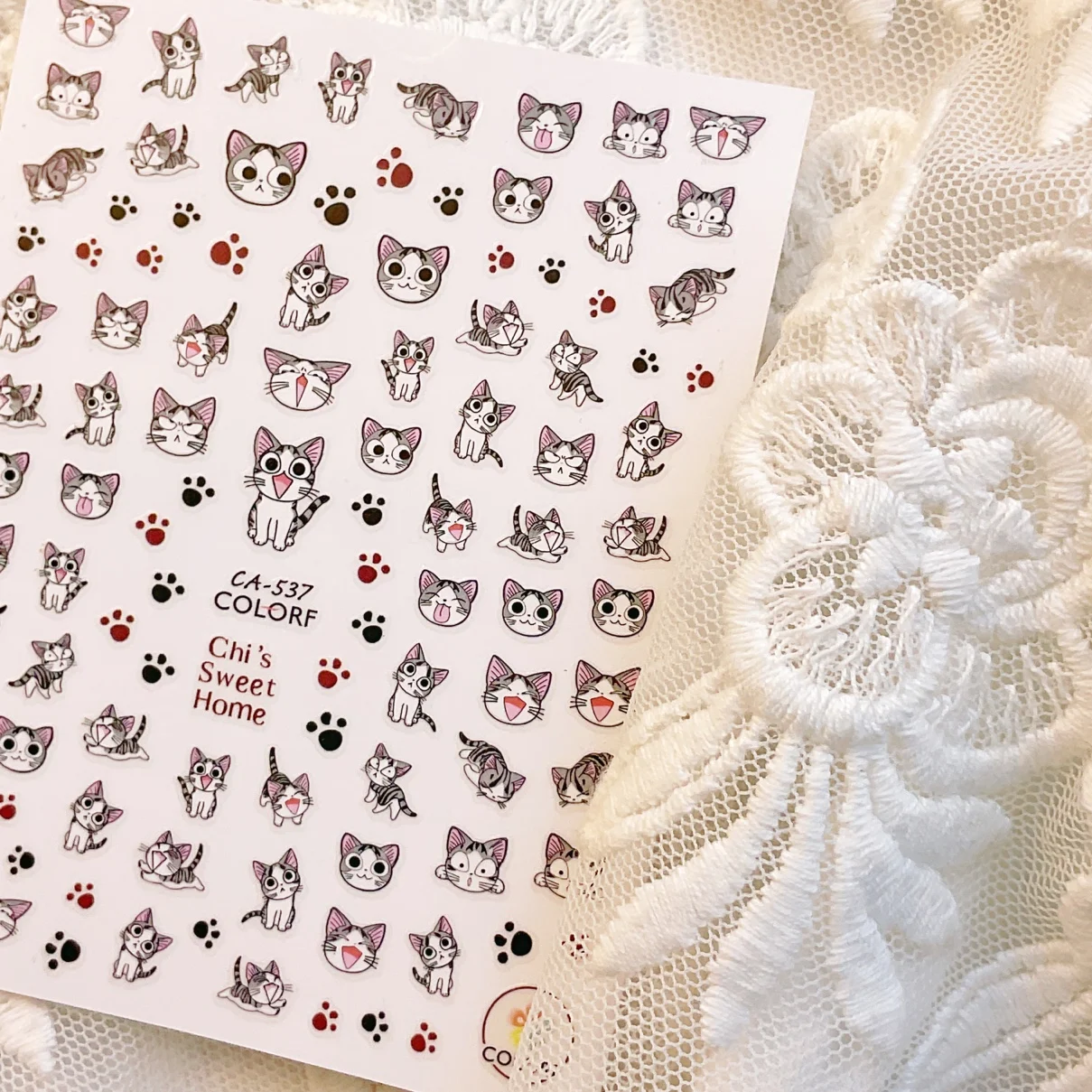 

1 sheet New Instagram cute cat children fun graffiti cartoon cat sweet cool nail stickers fashion design DIY