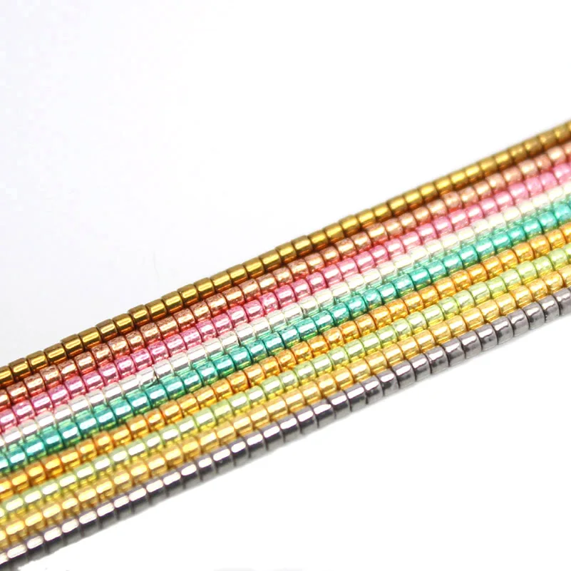 10g/20g/30g Glass Beads 2MM Japanese Plating Metallic Colors for DIY Handmade Weave Sewing