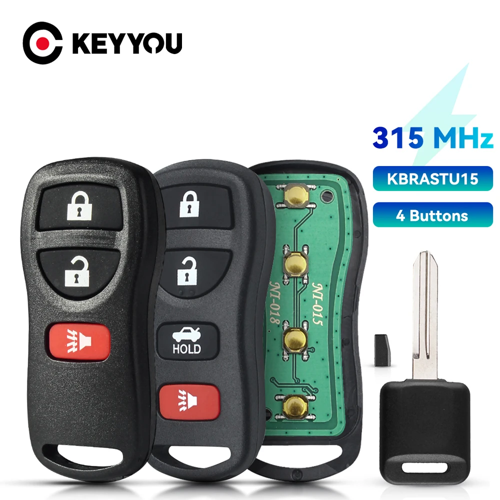 

KEYYOU With Battery For Nissan Armada Frontier Murano Pathfinder Quest Titan Xterra KBRASTU15 315Mhz ID46 Remote Car Key
