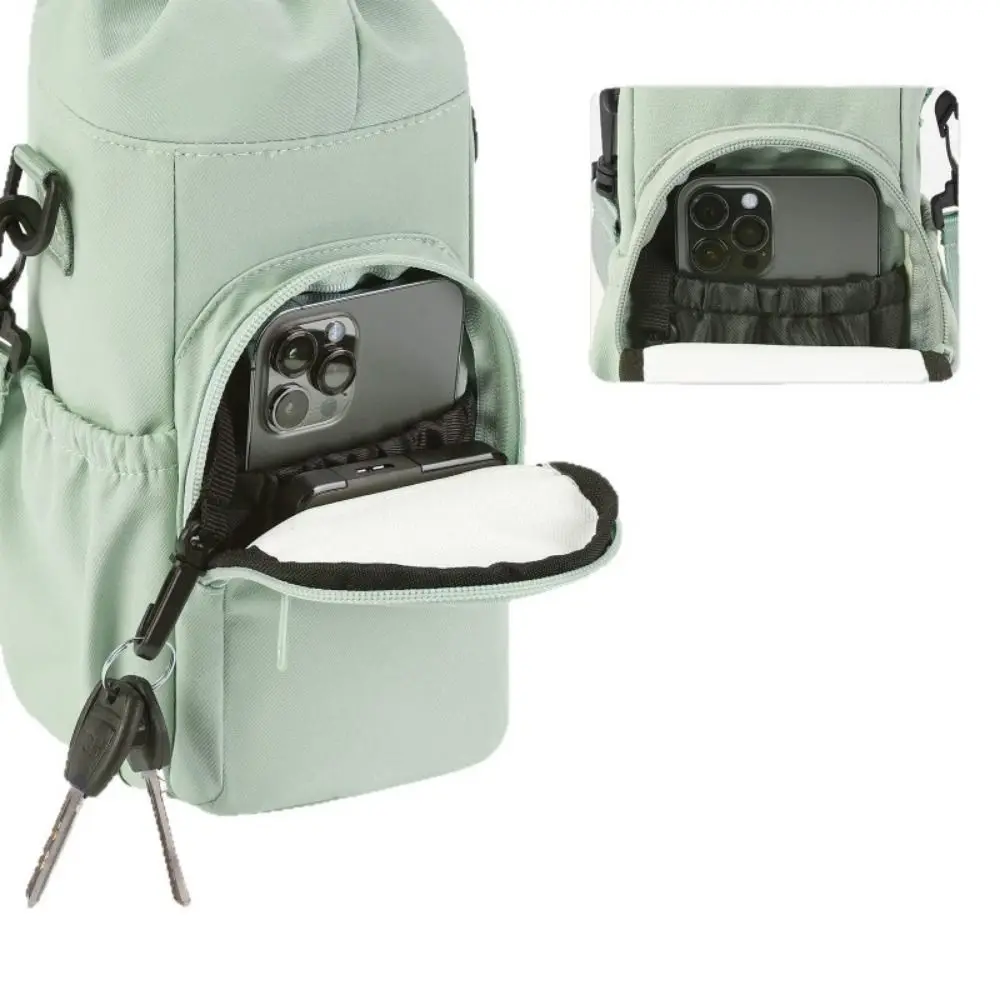 Insulated Crossbody Water Bottle Carrier with Adjustable Strap and Phone Pocket