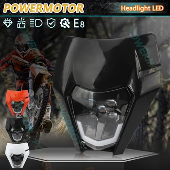 Motorcycle Headlight LED Enduro for KTM EXC XC SX MX XC 125 250 300 450 Universal Supermoto Dirt Bike Motocross Headlights Plate 1