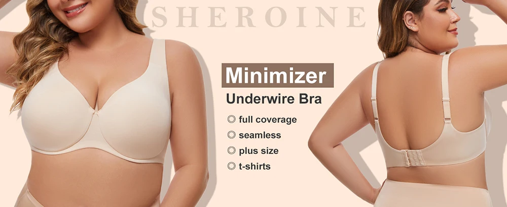 Plus Size Underwire Minimizer Bra - Seamless Full Coverage Comfort