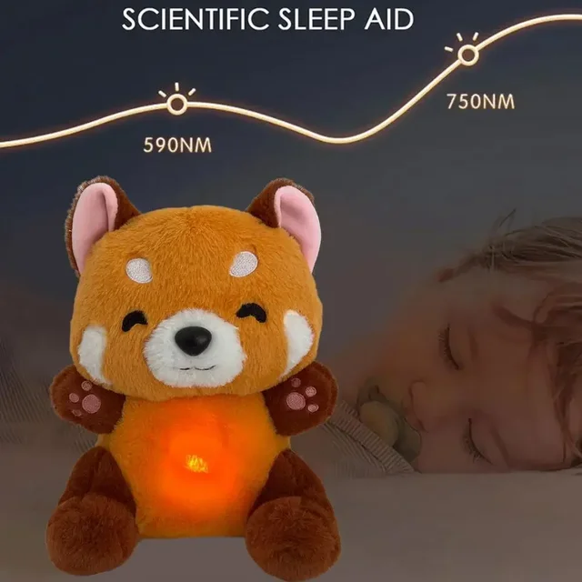 Plush Toy Red Panda Breathing Stuffed Animal 2024 New For Anxiety Adults With Music Lights & Rhythmic Breathing In Four Modes 3