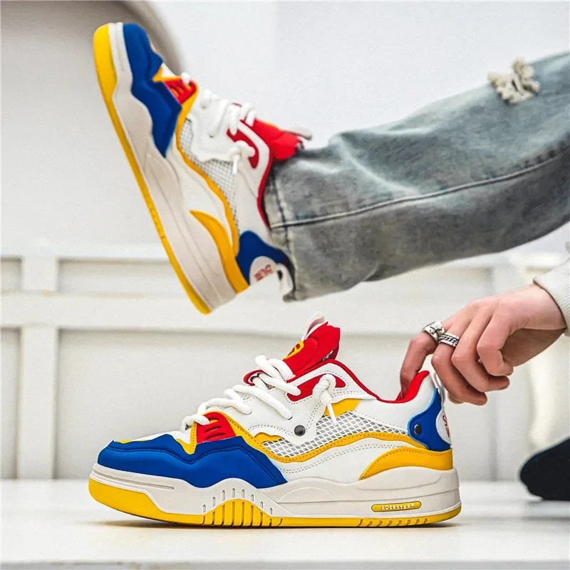 Men's Vulcanized Shoes Trendy Personalized Teenagers Casual Shoes Round Toe Lace-Up Plus Size Platform Shoes Men Shose For Sale 2