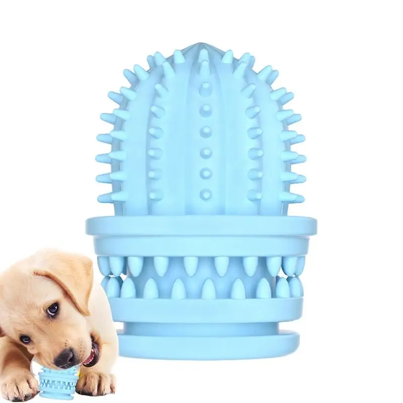 

Teething Toys For Dogs Soft Zigzag Shaped Molar Toys Bite Resistant Cute Cactus Teething Rubber Toy Durable Sturdy Chew Toys