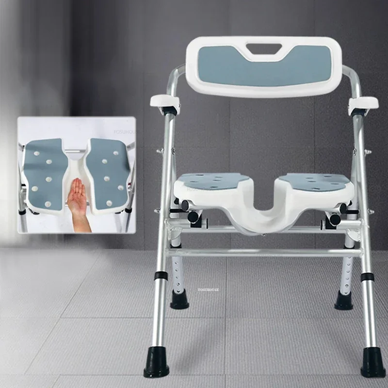 Foldable Bath Chair Wall-mounted Shower Seats with Armrests Home Portable Camping Chair Bathroom Elderly Special Non-slip Stool