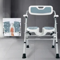 Foldable Bath Chair Wall-mounted Shower Seats with Armrests Home Portable Camping Chair Bathroom Elderly Special Non-slip Stool 1