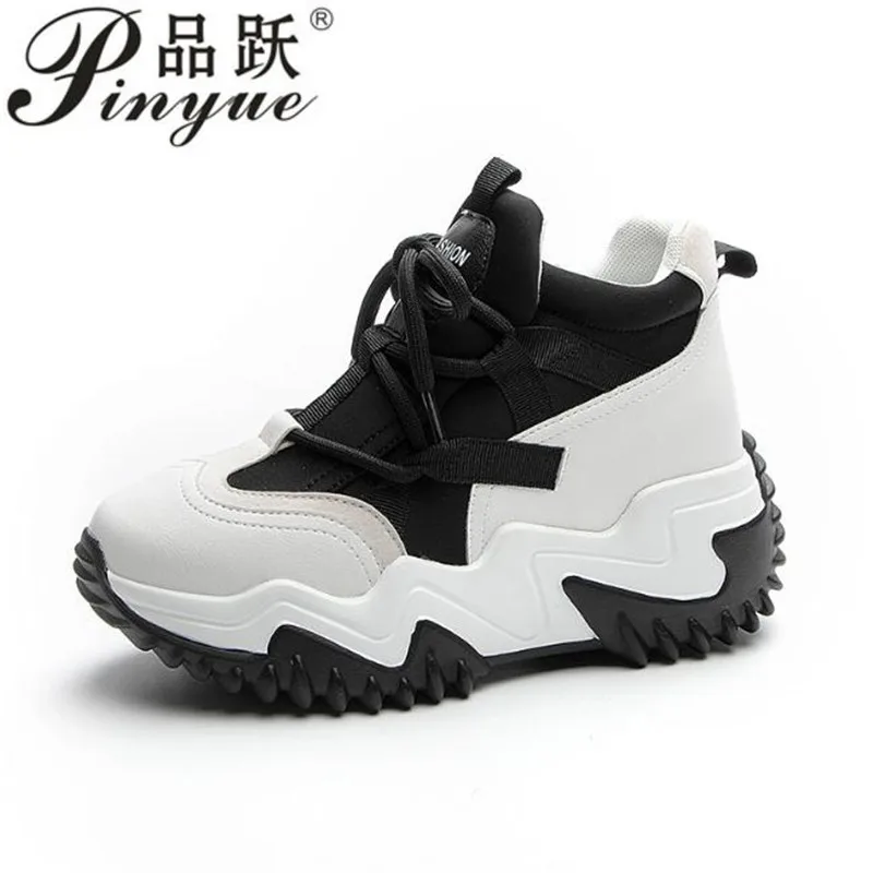 

6.5cm Genuine Leather Synthetic Platform Wedge Sneakers Chunky Hidden Heel Women Casual Females Autumn summer Women Shoes 33 40